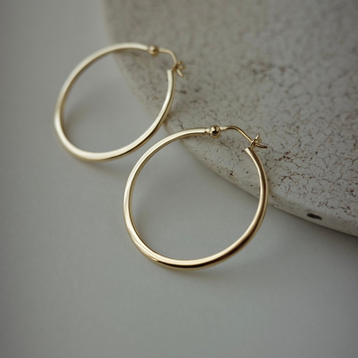 フープピアス(L)SV925/Pt plated/K18 gold plated | peau