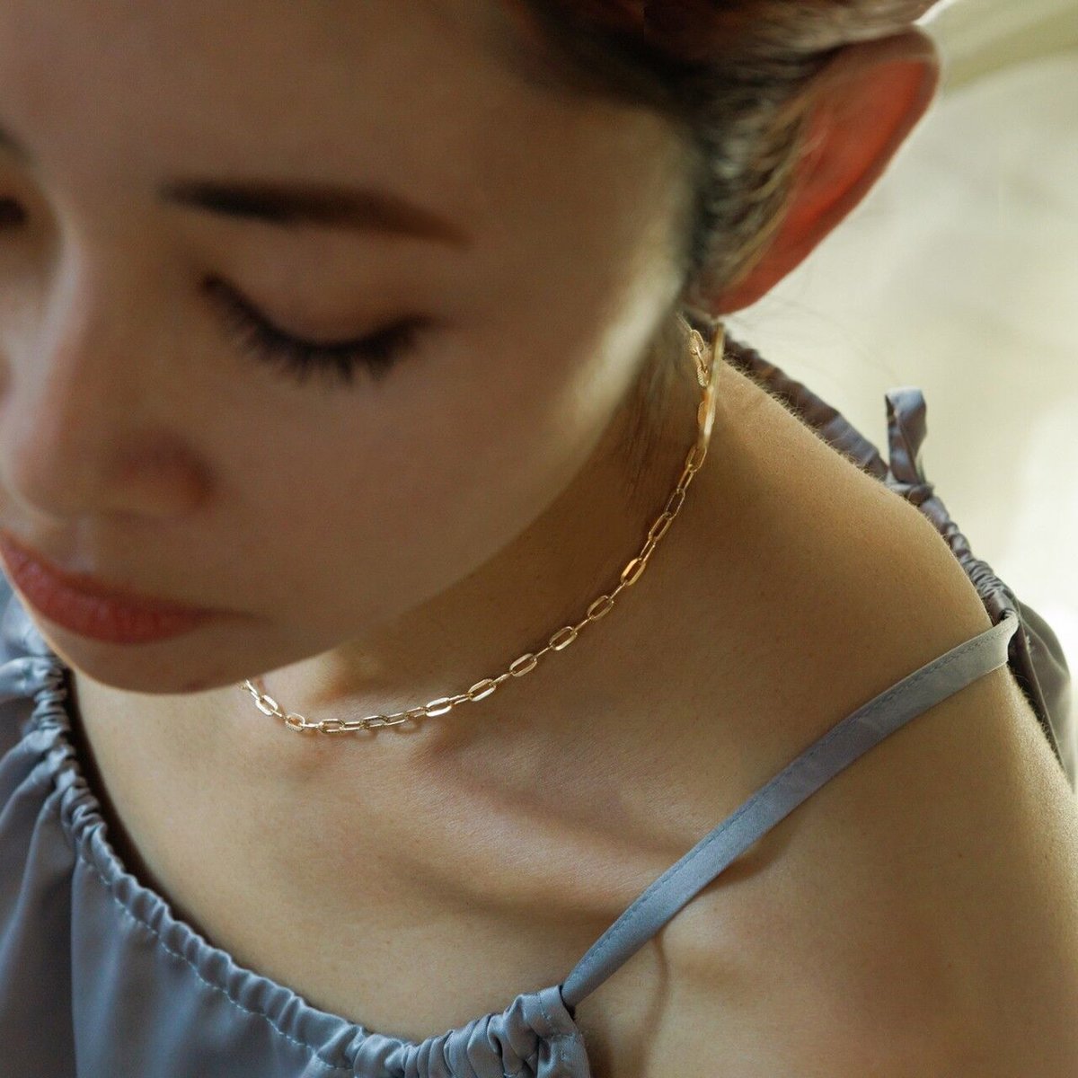 中空アリアチェーンネックレス/イエローゴールド/K10 | peau_jewelry