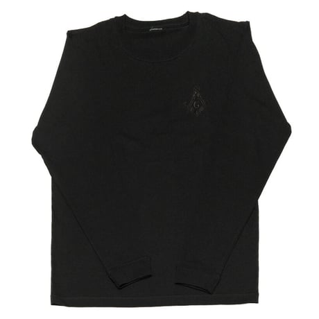 フリーメイソン　E2　ロングTシャツ　BLACK　黒刺繍