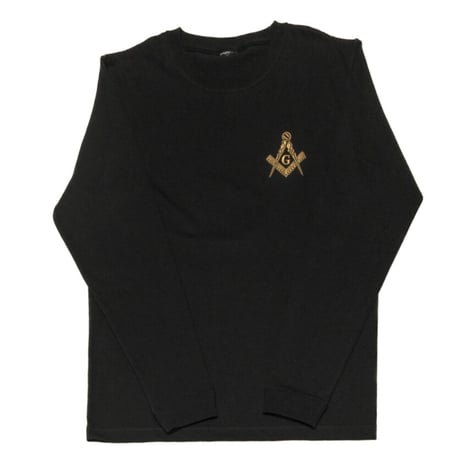 フリーメイソン　E2　ロングTシャツ　BLACK　金刺繍