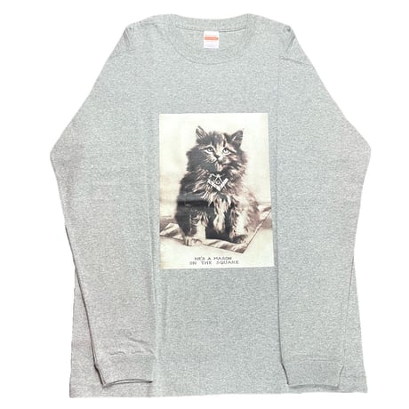 フリーメイソン　P1　ロングTシャツ　M CAT　GRAY