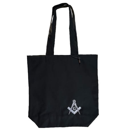 フリーメーソン　E2　トートバッグ　BLACK　白刺繡