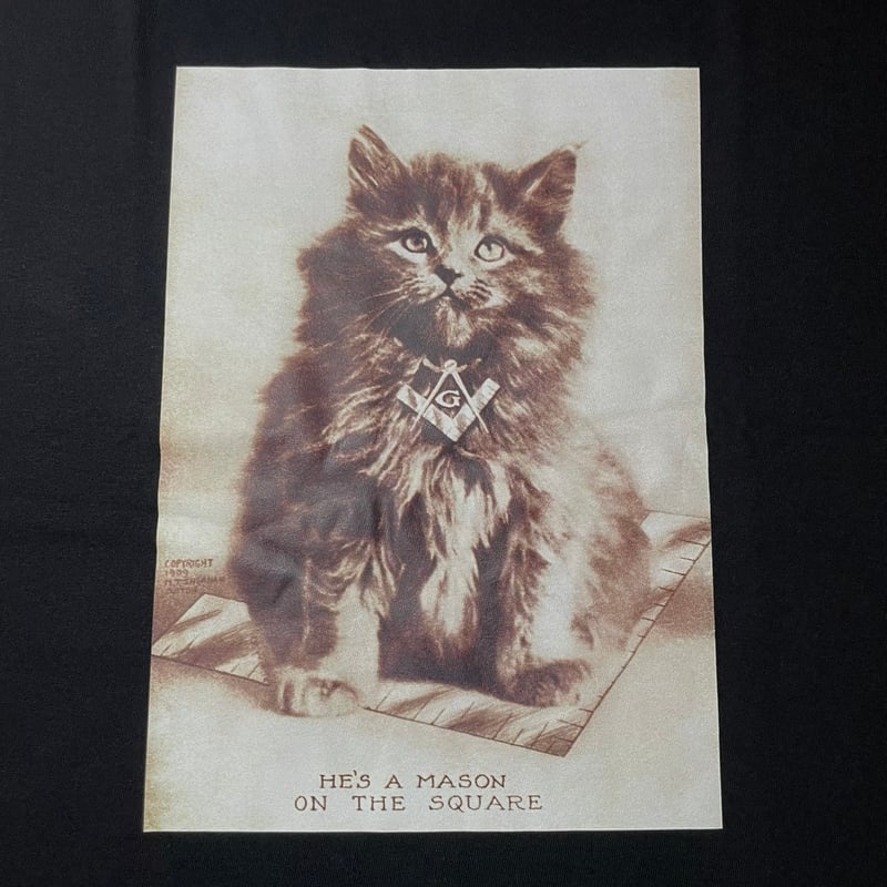 フリーメイソン P1 Tシャツ M CAT BLACK | STRANGE LOVE / M