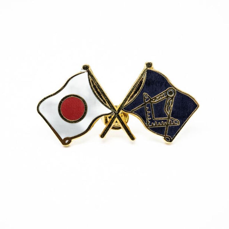 激レア フリーメイソン 東京グランドロッジ　会員限定　ピンバッジ フリーメイソン ピンバッチ 日本旗 | STRANGE LOVE / M