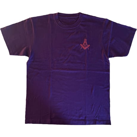 フリーメイソン　E2　Tシャツ　PURPLE　ピンク刺繍