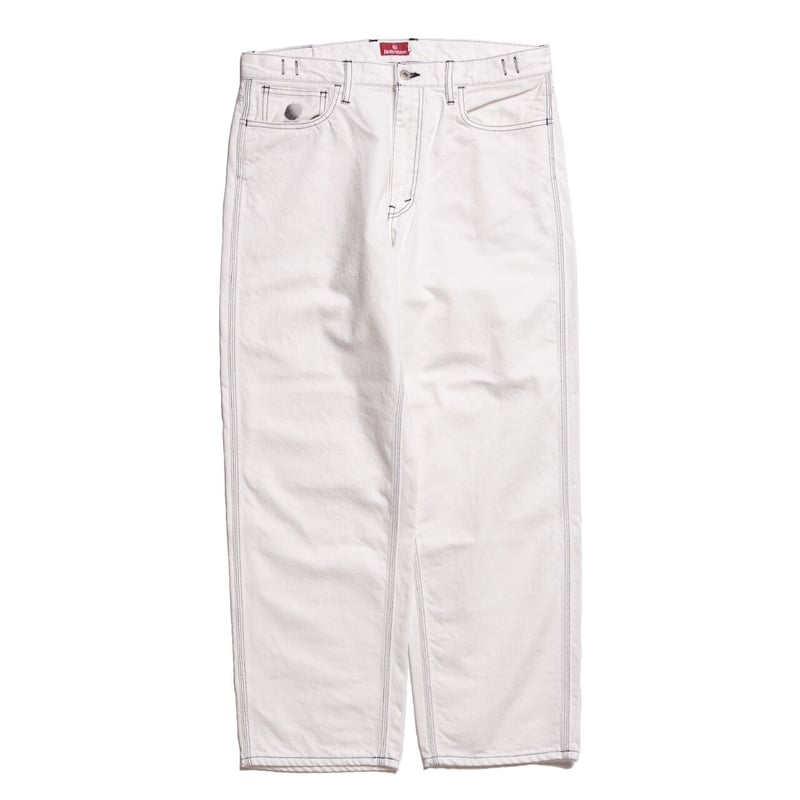 HELLRAZOR BAGGIE DENIM PANTS WASH WHITE | FLAME