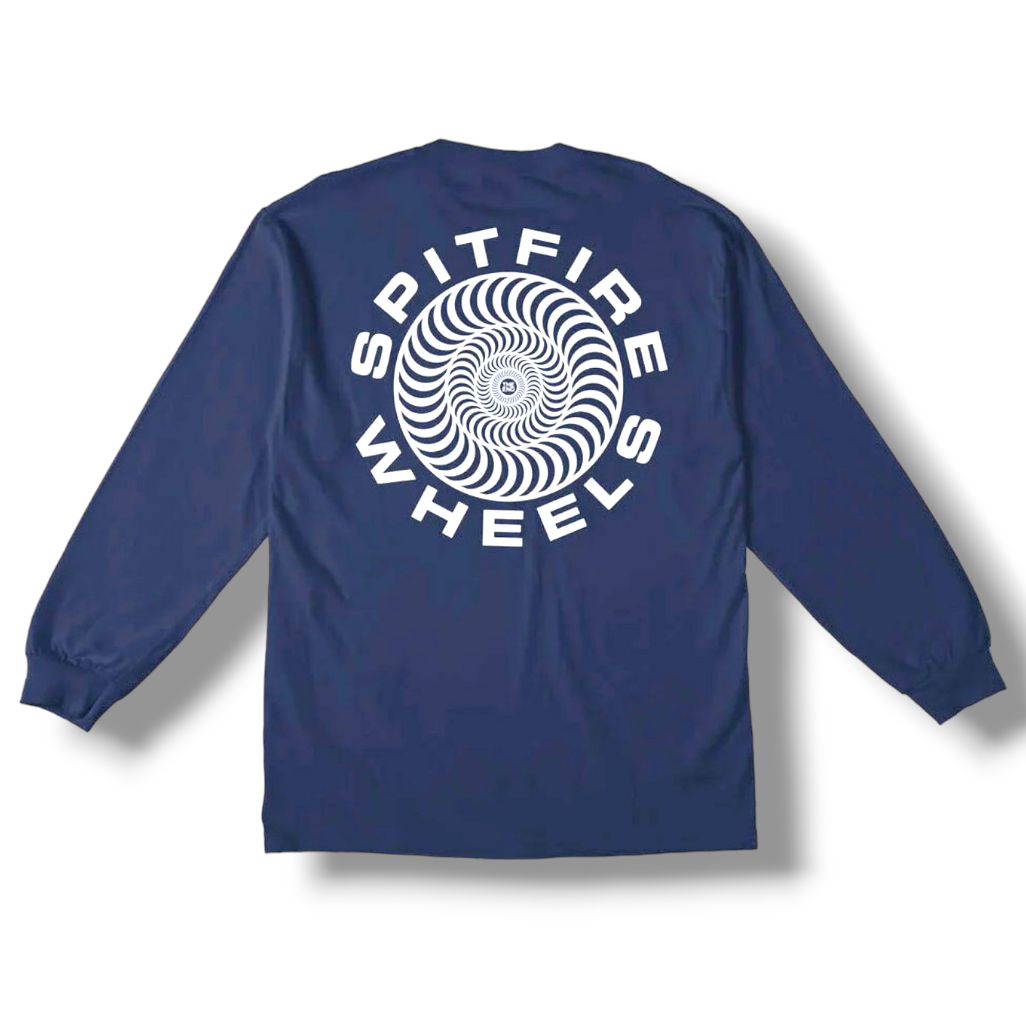 SPITFIRE CLASSIC '87 SWIRL L/S TEE NAVY | FLAM...