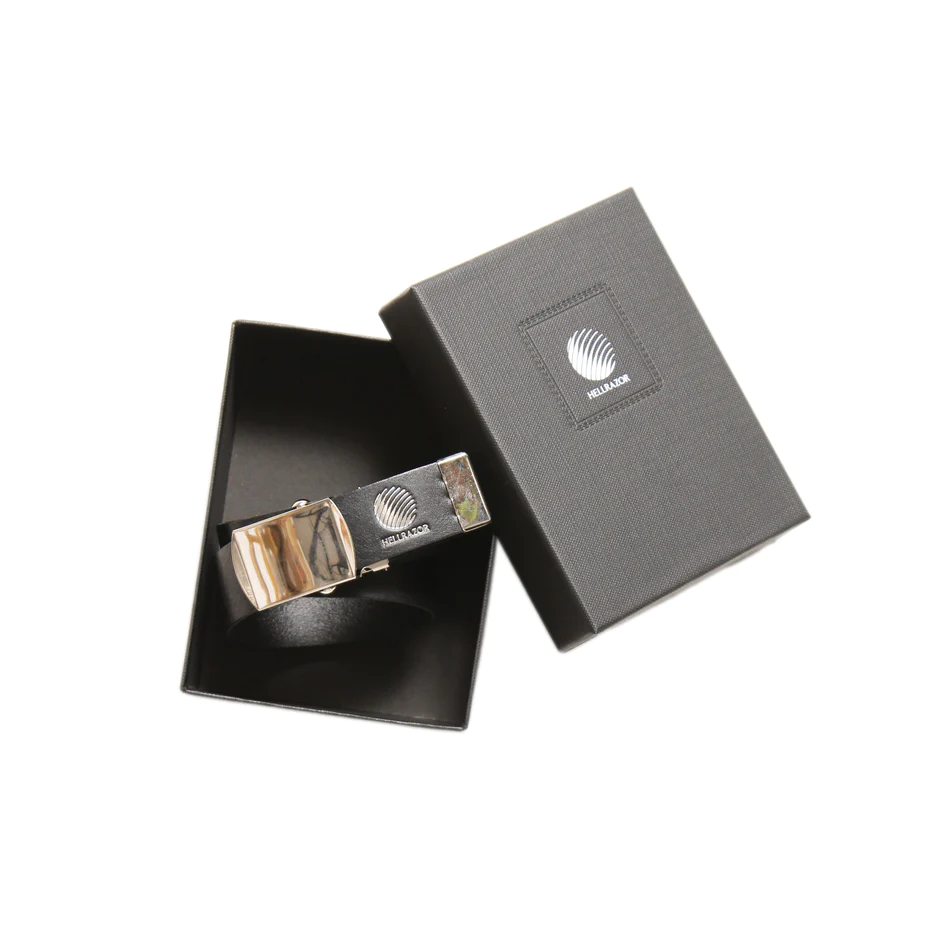 HELLRAZOR LOGO LEATHER BELT WITH BOX BLACK | FL HELLRAZOR LOGO LEATHER BELT WITH BOX BLACK | FL
