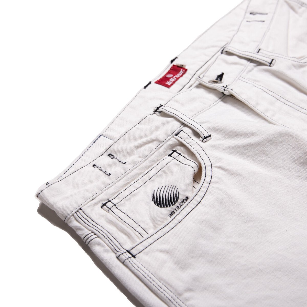 HELLRAZOR BAGGIE DENIM PANTS WASH WHITE | FLAME HELLRAZOR BAGGIE DENIM PANTS WASH WHITE | FLAME
