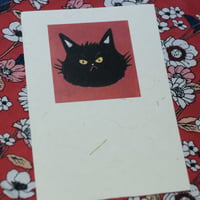 月桃紙の絵ハガキ(Chat fâché ③)