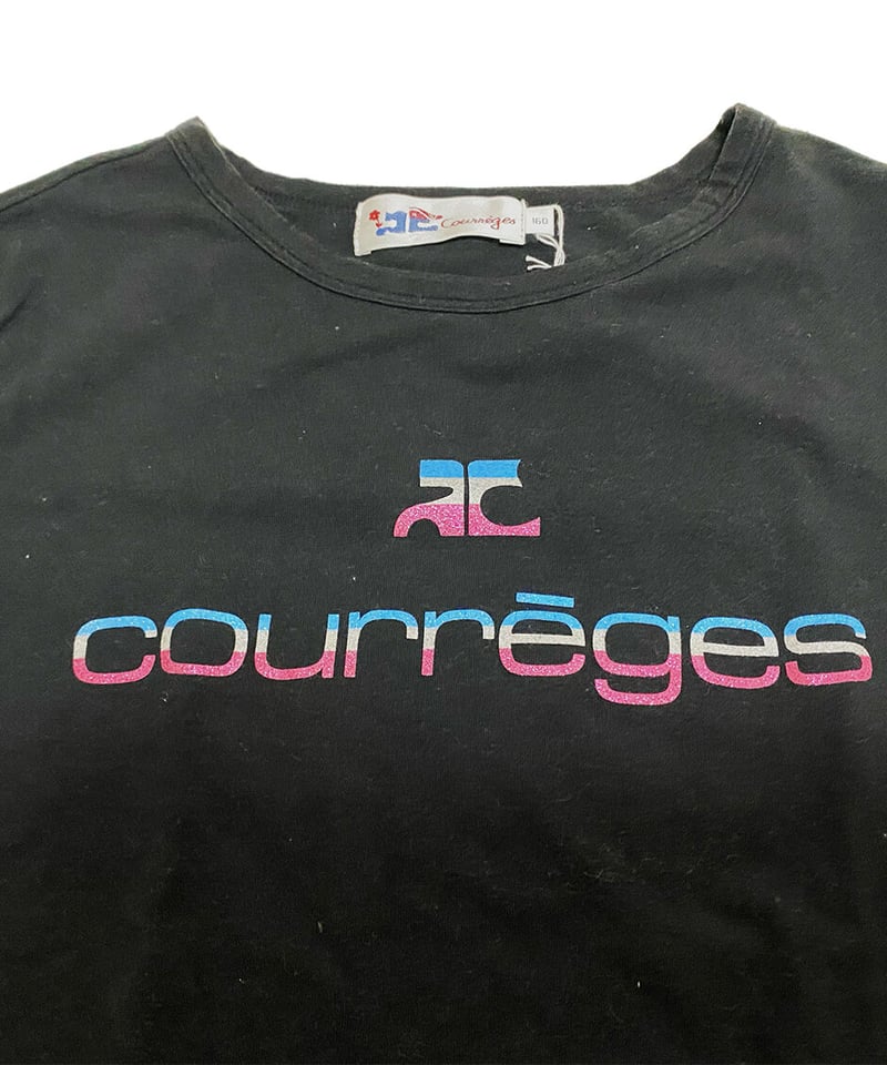 2200136 USED Courreges （クレージュ）ラメトリコロールロゴプリント ...