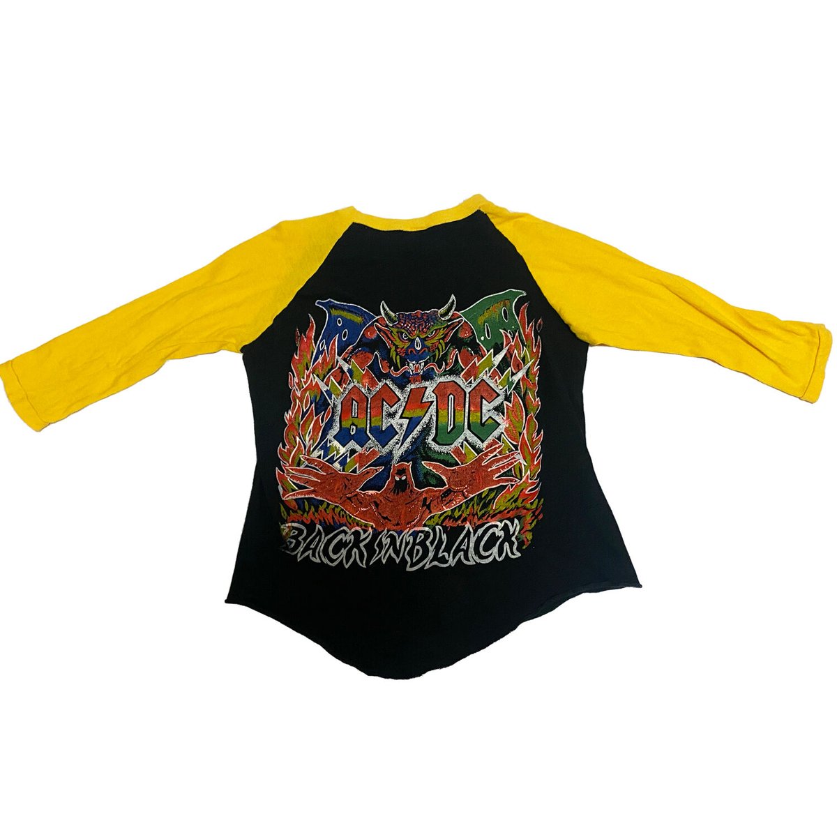 70s パキ綿 ACDC ラグランT バンドtシャツ バンT AC/DC（70年代