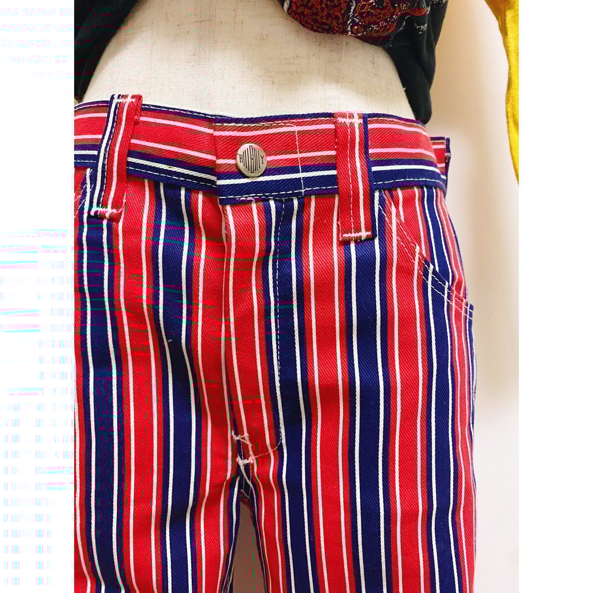 70s vintage 42タロン セーラーパンツ 巻き ストライプ