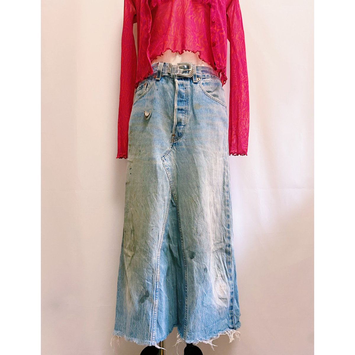 220034 Vintage 90s Levis リメイクデニムロングスカート M〜L | E...