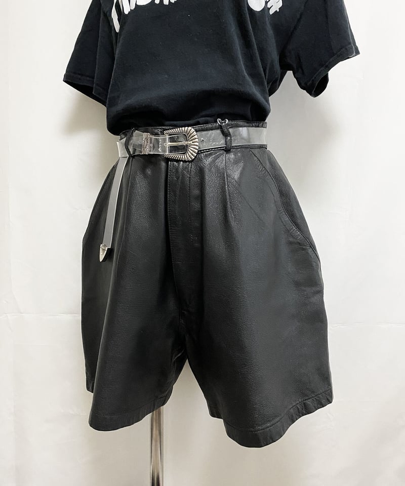 2200210 USED Hanaz ラムレザーハーフパンツ BLK 13 | ERA vin...