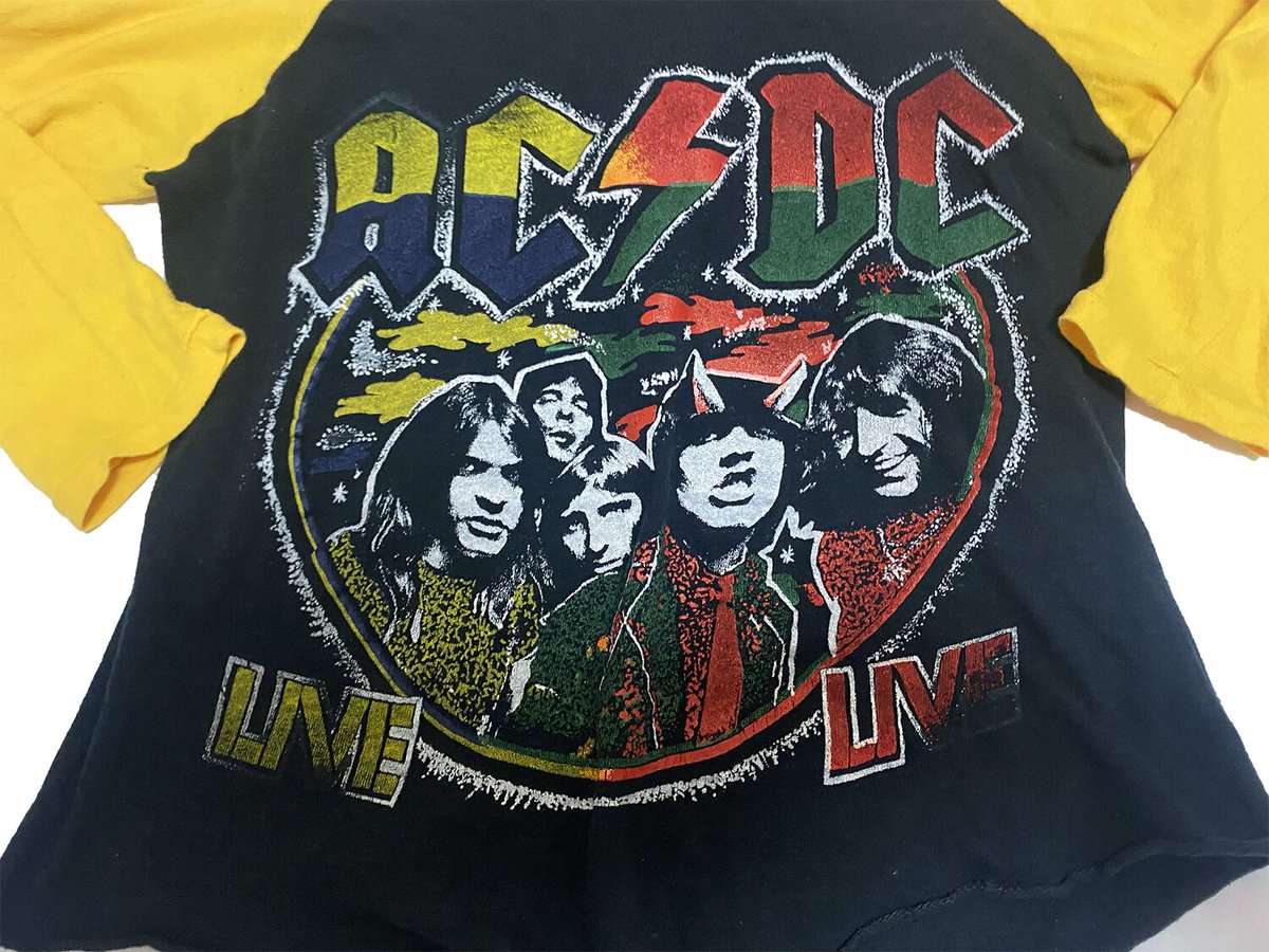 2200148 Vintage 80s Pakistan cotton ACDCラグラン7部丈