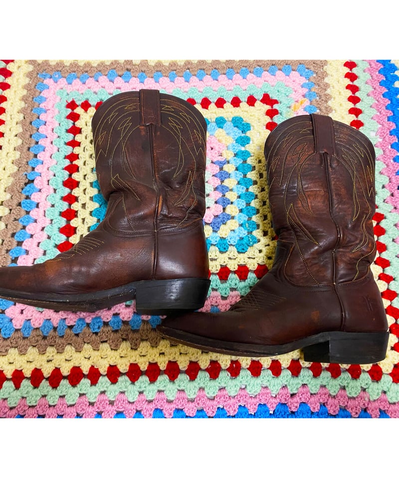 2200919 Vintage 90s FRYE Mexico ウエスタンブーツ BRN 7M 2200919 Vintage 90s FRYE Mexico ウエスタンブーツ BRN 7M