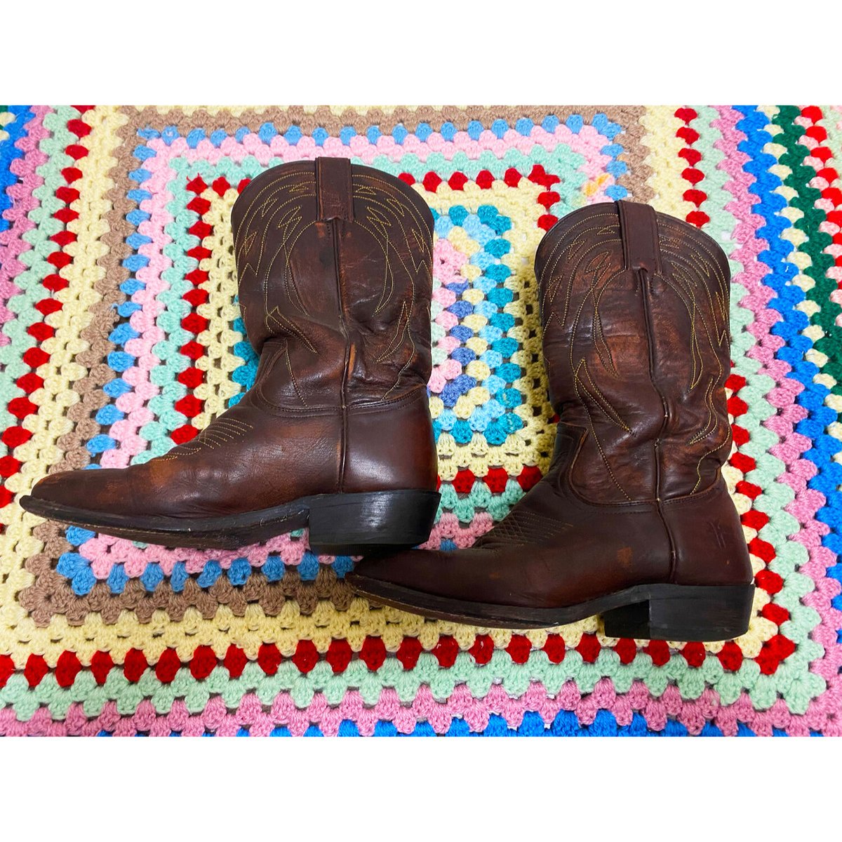 2200919 Vintage 90s FRYE Mexico ウエスタンブーツ BRN 7M 2200919 Vintage 90s FRYE Mexico ウエスタンブーツ BRN 7M