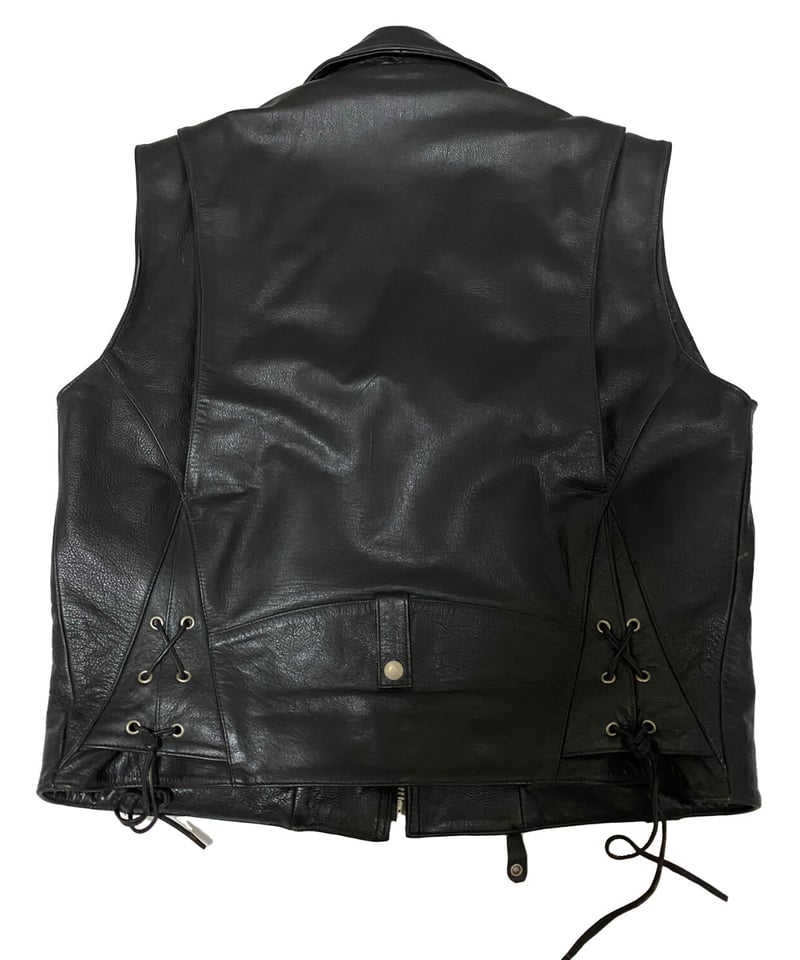 【レディース古着】90s レザーライダースベスト S ブラック USA アメリカ 中古・古着通販】HARLEY-DAVIDSON (ハーレーダビッドソン) 90s