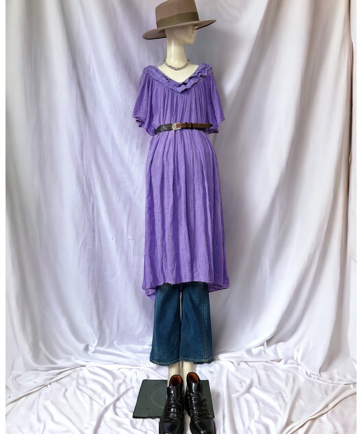 2406403 Vintage Size Appeal ヴィンテージギリシャワンピース PUR 