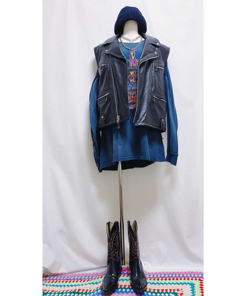 2200611 USED India WILSONS LEATHER ライダースレザーベスト