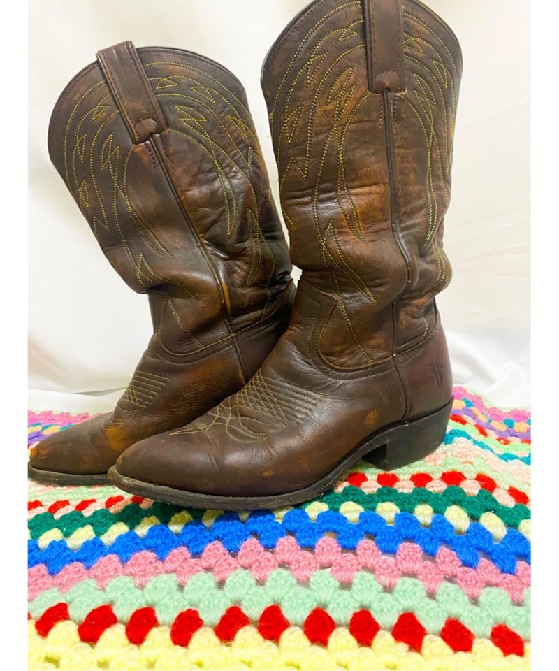 2200919 Vintage 90s FRYE Mexico ウエスタンブーツ BRN 7M 2200919 Vintage 90s FRYE Mexico ウエスタンブーツ BRN 7M