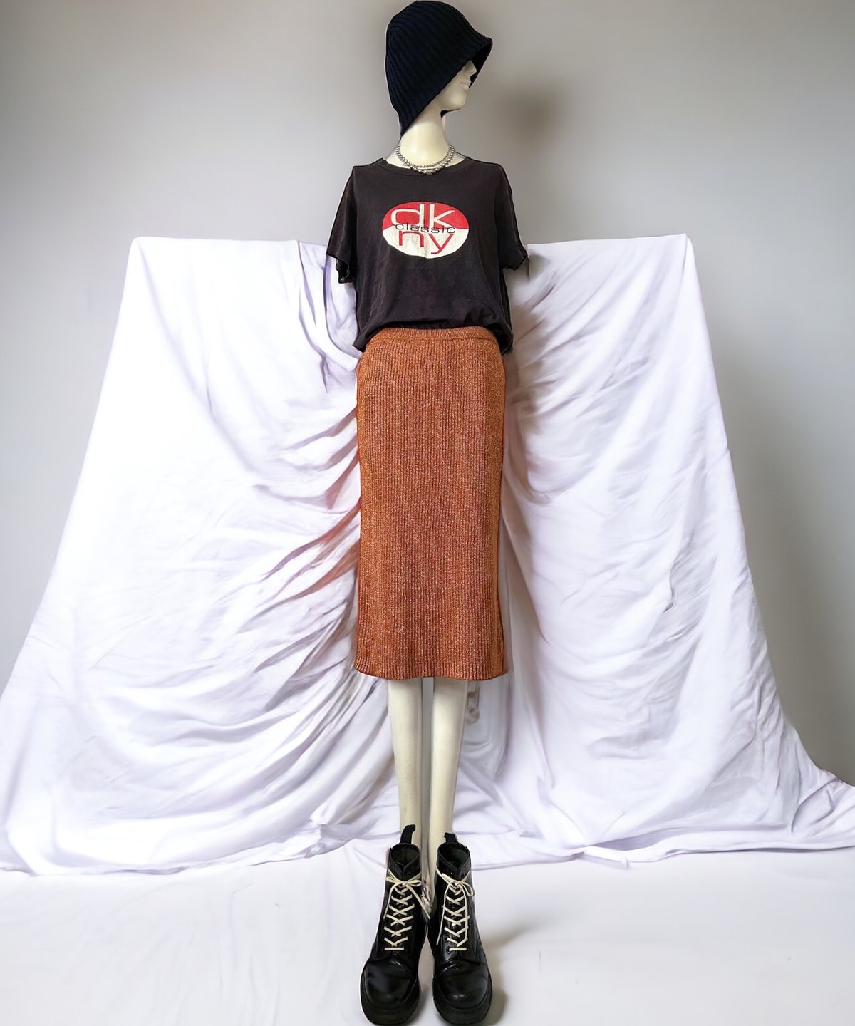 2404311 Vintage Philippe Reyner Italy ラメリブニットタイ