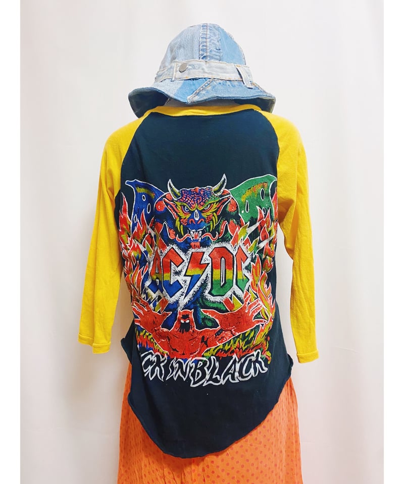 2200148 Vintage 80s Pakistan cotton ACDCラグラン7部丈 2200148 Vintage 80s Pakistan cotton ACDCラグラン7部丈