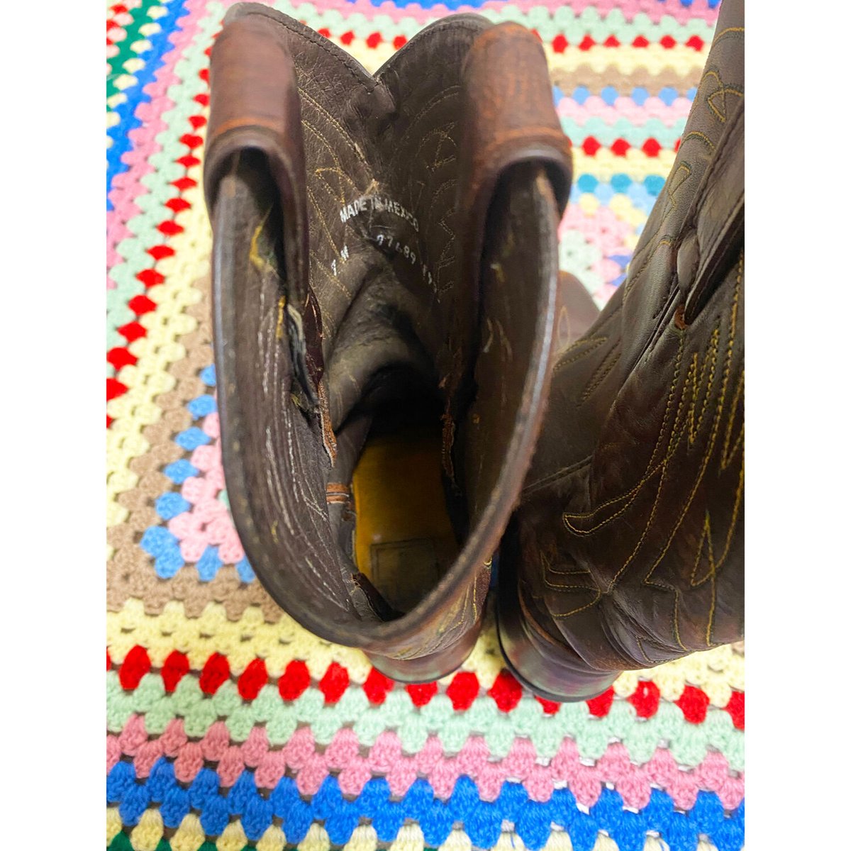 2200919 Vintage 90s FRYE Mexico ウエスタンブーツ BRN 7M 2200919 Vintage 90s FRYE Mexico ウエスタンブーツ BRN 7M