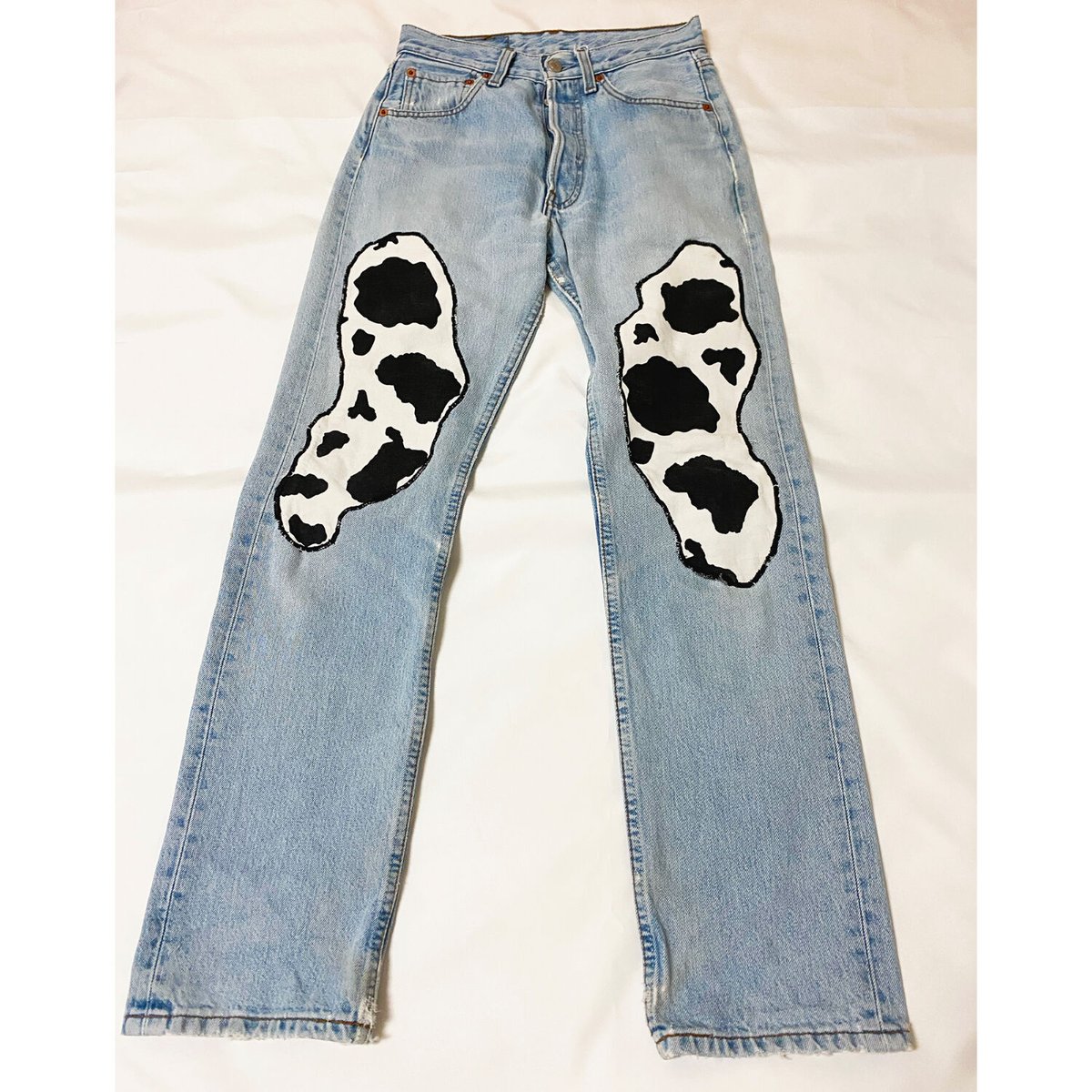 2200205 vintage 90s USA Levis 501リメイク 牛柄デニムパンツ 2200205 vintage 90s USA Levis 501リメイク 牛柄デニムパンツ