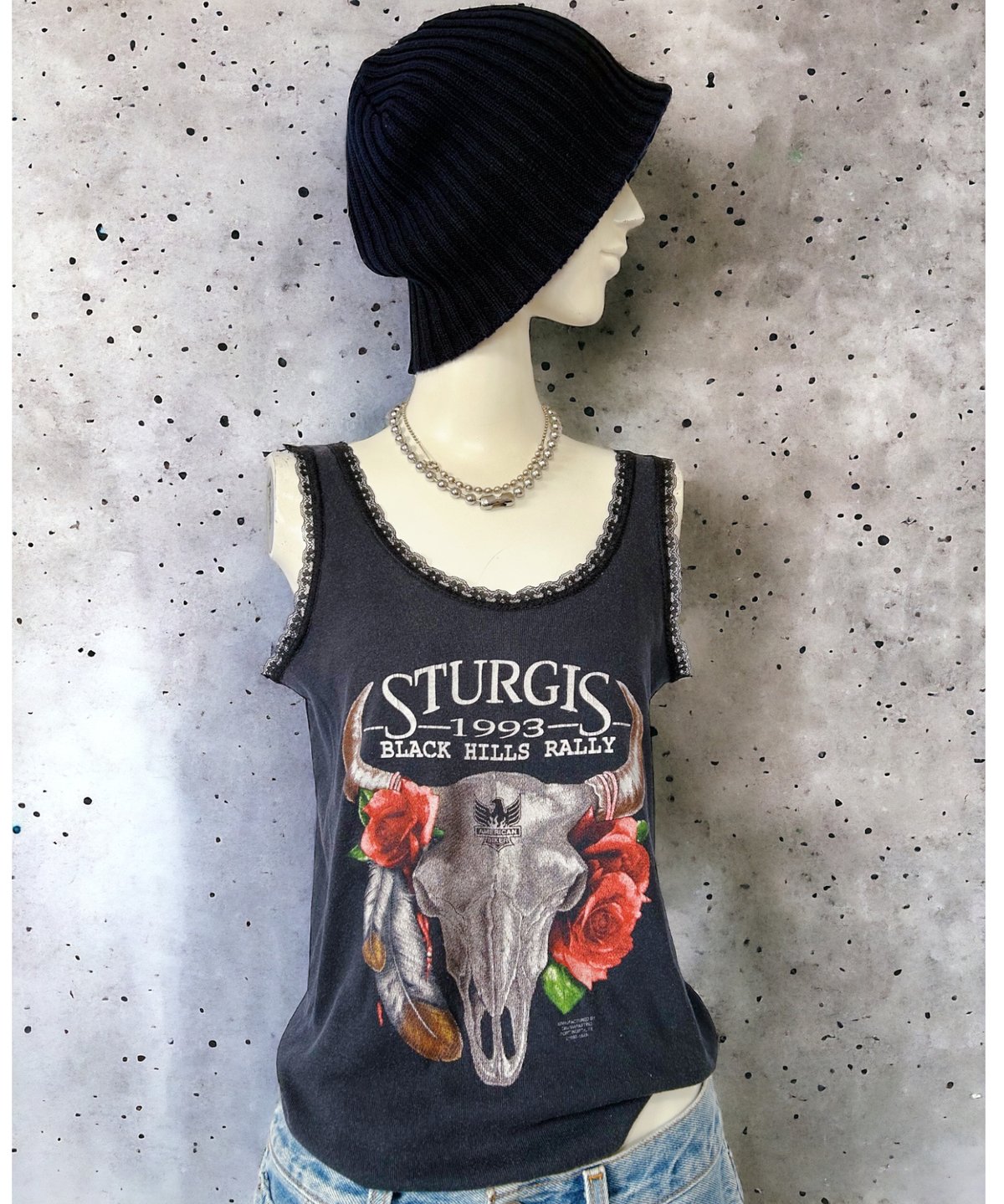 2406106 Vintage STURGIS 90s ヴィンテージレースリメイクタンク 2406106 Vintage STURGIS 90s ヴィンテージレースリメイクタンク