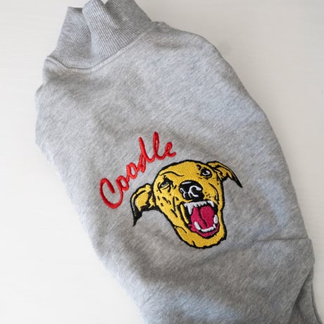 虎風イタグレ刺繍 LONG SLEEVE グレー