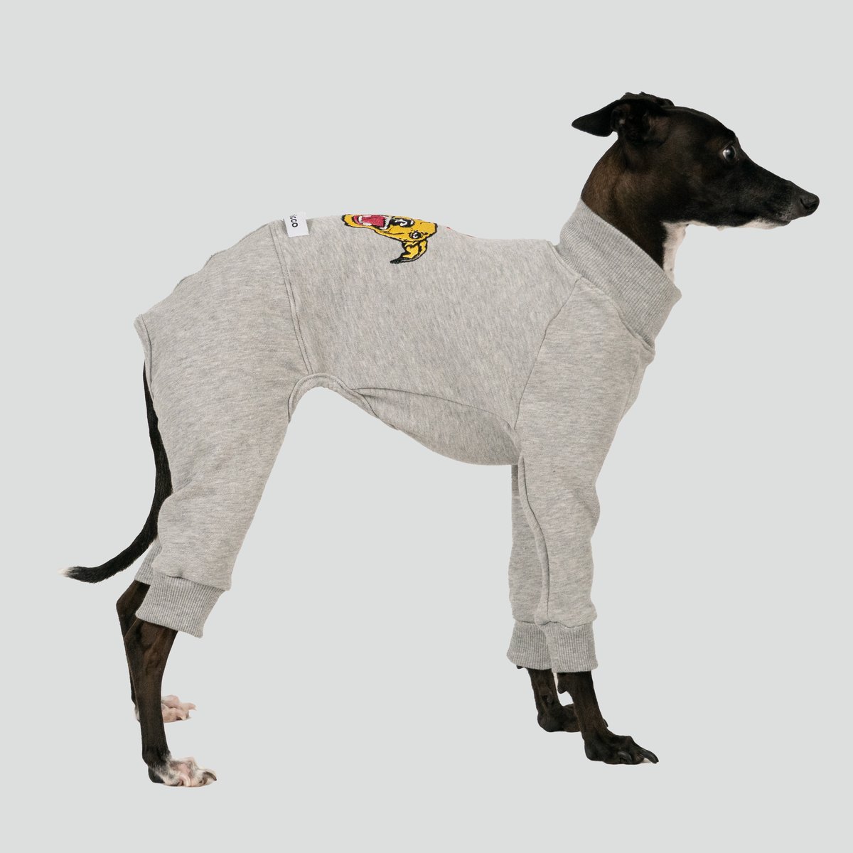 虎風イタグレ刺繍 ROMPERS グレー | hashicco