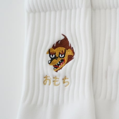 Abarenbou刺繍靴下　ホワイト