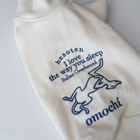 へそてん刺繍 LONG SLEEVE クリーム