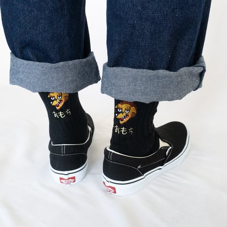 Abarenbou刺繍靴下　ブラック
