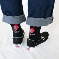 Abarenbou刺繍靴下　ブラック