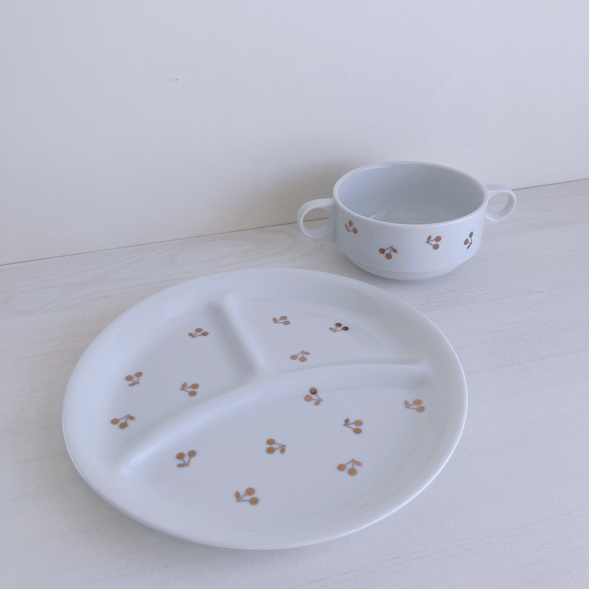 【未使用品】さくらんぼ姫　食器セット さくらんぼ食器2点セット | Aya
