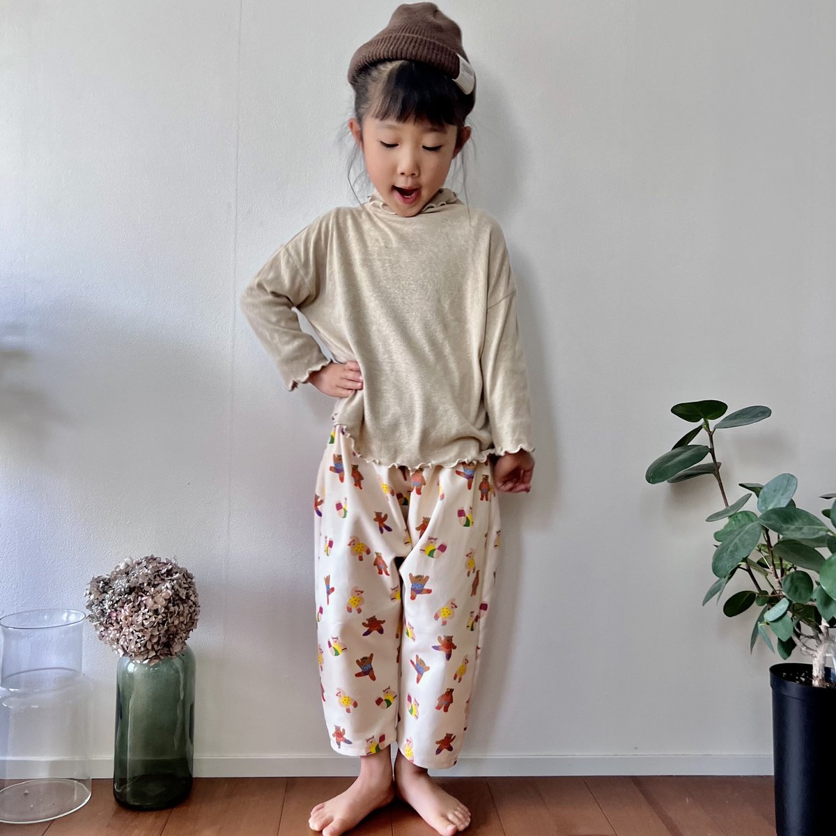 ご購入者様決定 ハンドメイド ハイウエスト サルエル風パンツ 橙色 黄色ヒッピー サイケデリック CAMBIO(カンビオ)】Denim Like Drape Sarrouel Pants サルエルパンツ