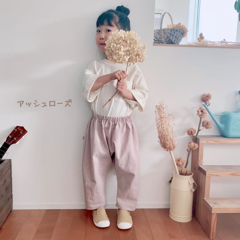 アッシュローズ』バイオウォッシュハーフリネンのサルエルパンツ 
