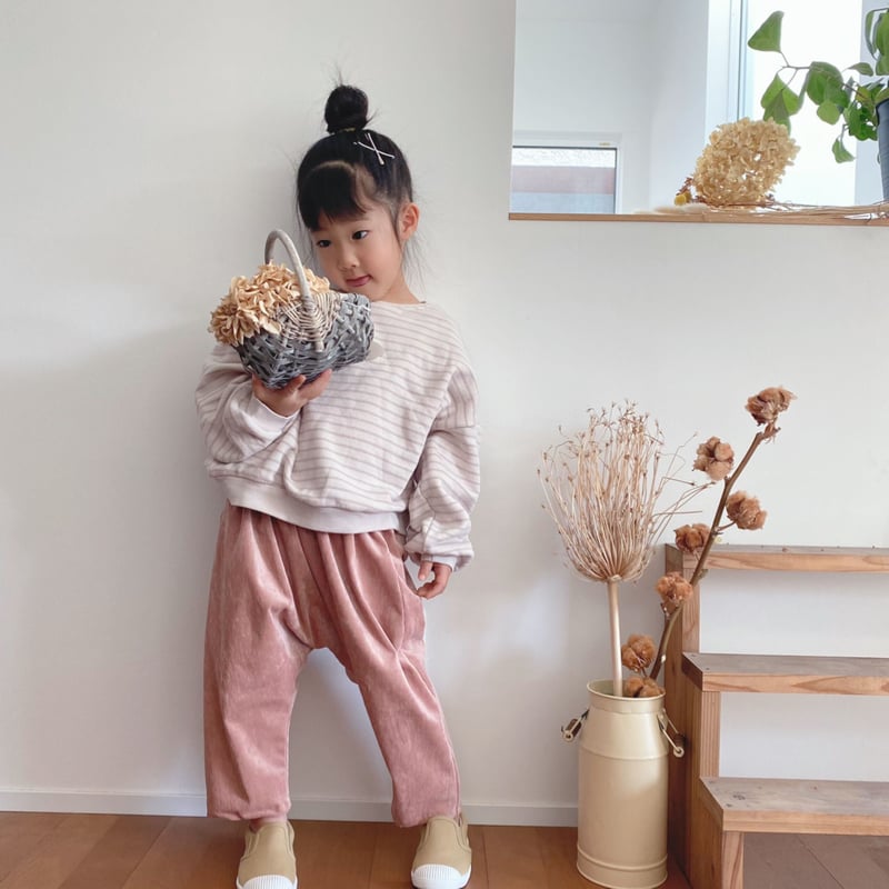 シックピンク』ストレッチコーデュロイのサルエルパンツ | mymade's STORE