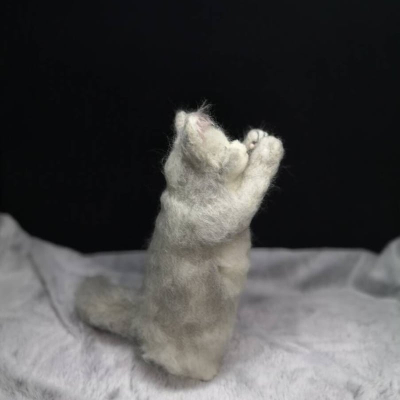 羊毛フェルト 三毛猫～おねだりポーズ | まりんの家