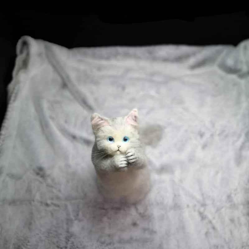 羊毛フェルト 三毛猫~おねだりポーズ | まりんの家 羊毛フェルト 三毛猫~おねだりポーズ | まりんの家