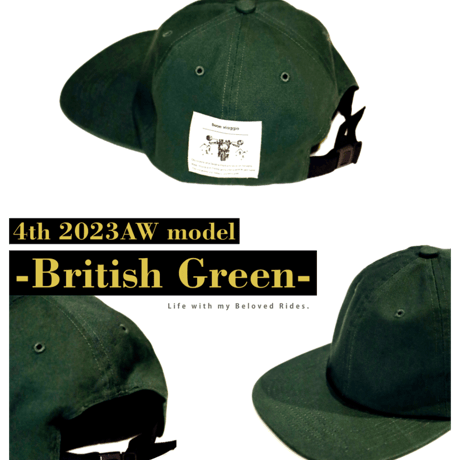 【NEW】4th 2023AW model ブリティッシュグリーン×愛車のある暮らしキャップ