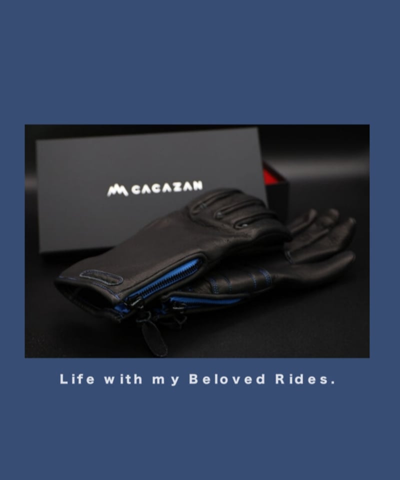 黒×青ステッチ 鹿革バイクグローブ | 愛車のある暮らし 公式ストア