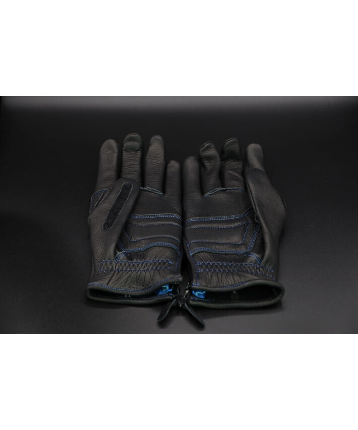グローブ y.u. 黒×青ステッチ 鹿革バイクグローブ | 愛車のある暮らし 公式ストア