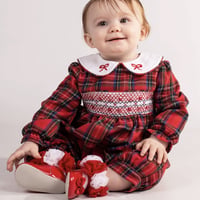 【即納】[BEAU KiD] Girls tartan romper 6-9M