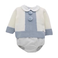 【即納】［Foque］Knitted Sweater & Check Jam Pant Set
