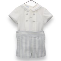 【即納】［Foque］    BOYS　Blue Stripe Cotton Shorts Set