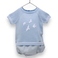 【即納】［Foque］  Blue Knit Tops & Jam Pants